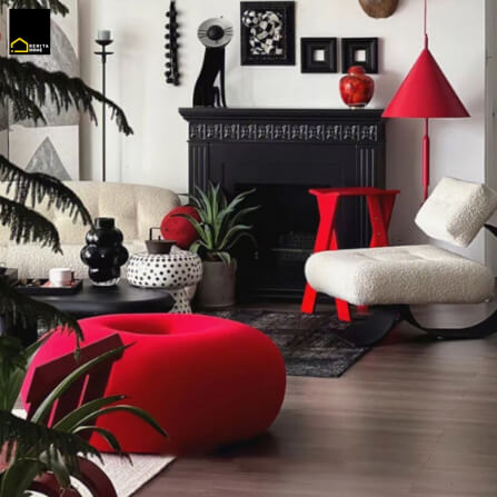 เก้าอี้สตูล RENITA HOME รุ่น DONUT STOOL สีแดง_3